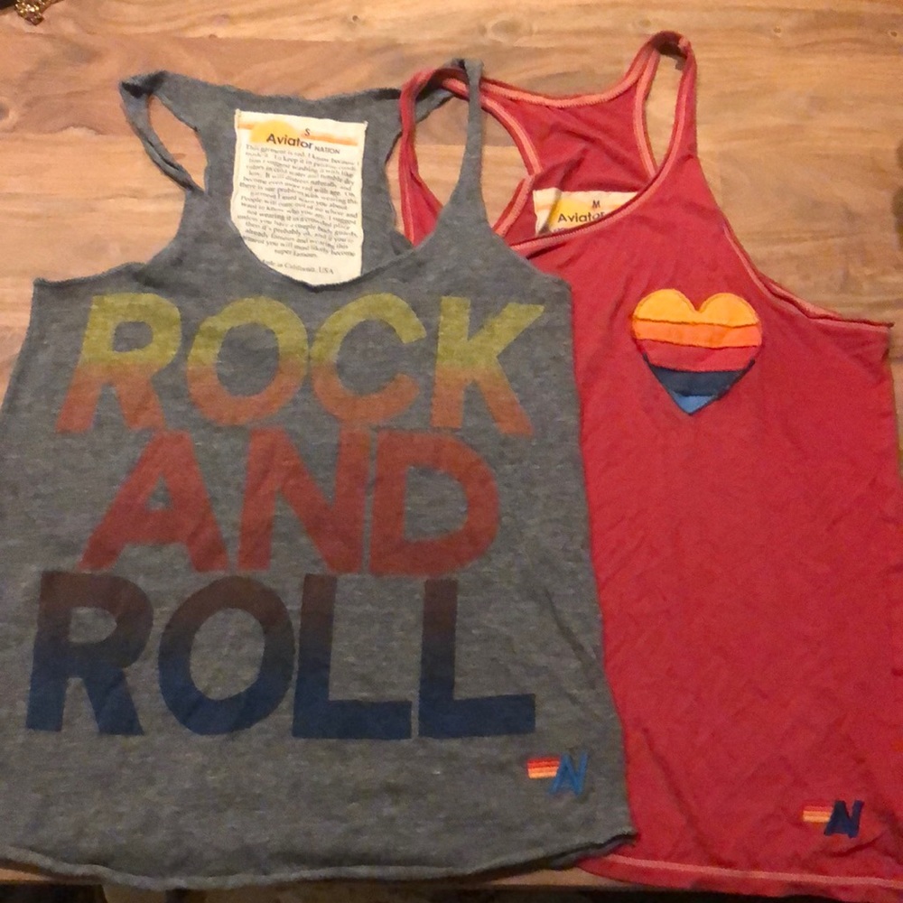 Aviator Nation 2 tank top bundle!!! One Medium, one Small -both fit similarly